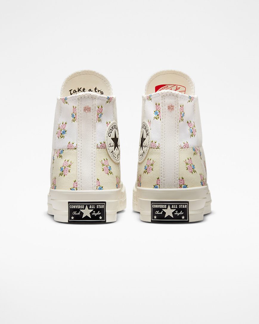 Dámské Boty Vysoké Converse Chuck 70 Patchwork Floral Béžový Bílé | CZ ZSUX60